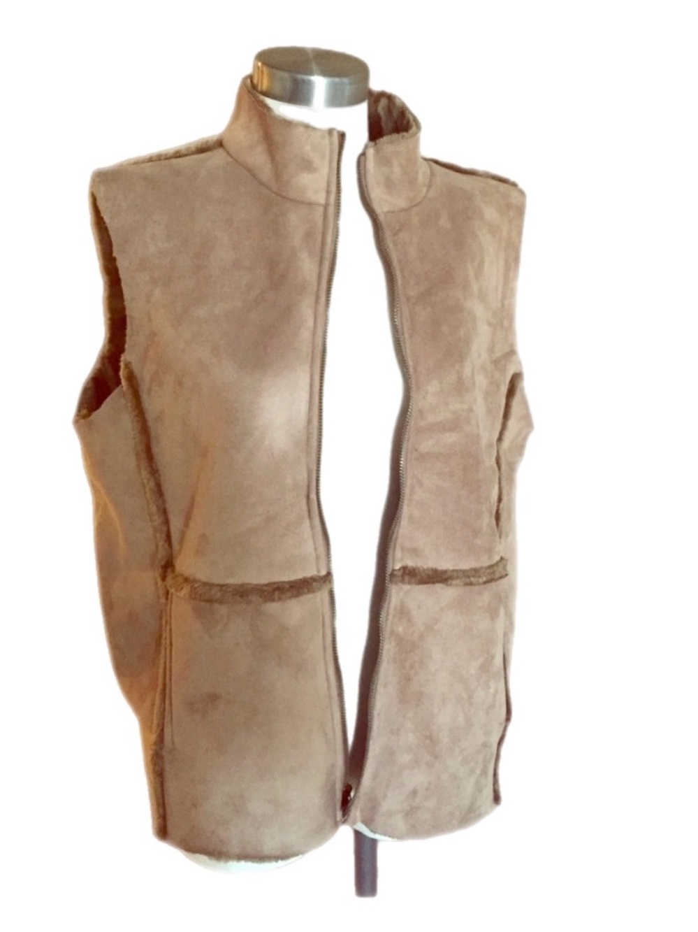 Y2K Vintage Andrea Jovine Faux Shearling Vest Size Large